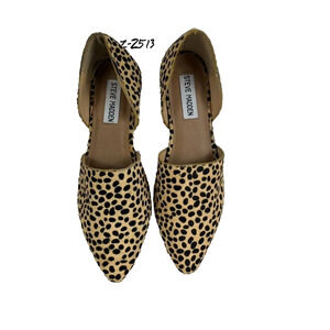 STEVE MADDEN Flats Shoes 7 M Women's Talent Leopard Print Cow Hair Comfort